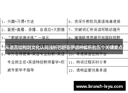 从语言结构到文化认同浅析巴舒亚伊语种解析的五个关键要点